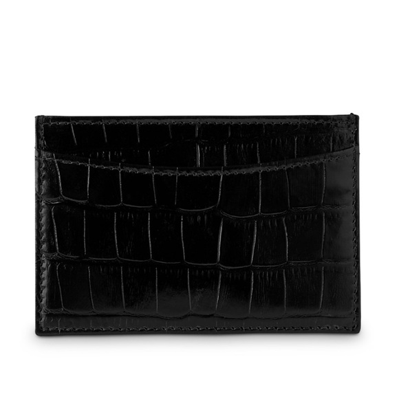 Whistles - Card Wallet - Black Croc - Card Case - ID & Credit Card Holder - Picture 2 of 7